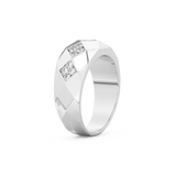 Multi Stones Setting Wedding Band with 0.231 TCW Round Cut Moissanite – Yellow, White, or Rose Gold