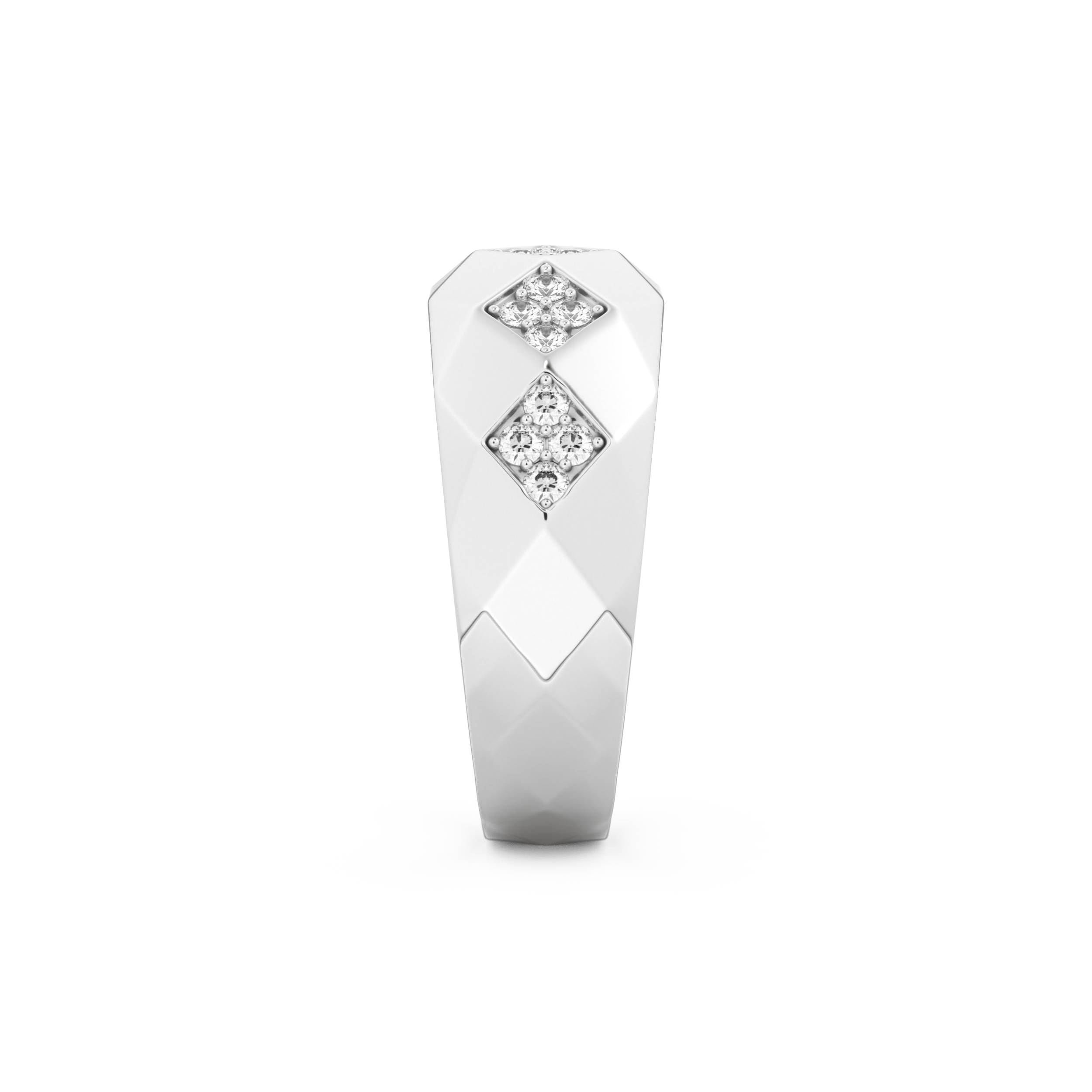 Multi Stones Setting Wedding Band with 0.231 TCW Round Cut Moissanite – Yellow, White, or Rose Gold