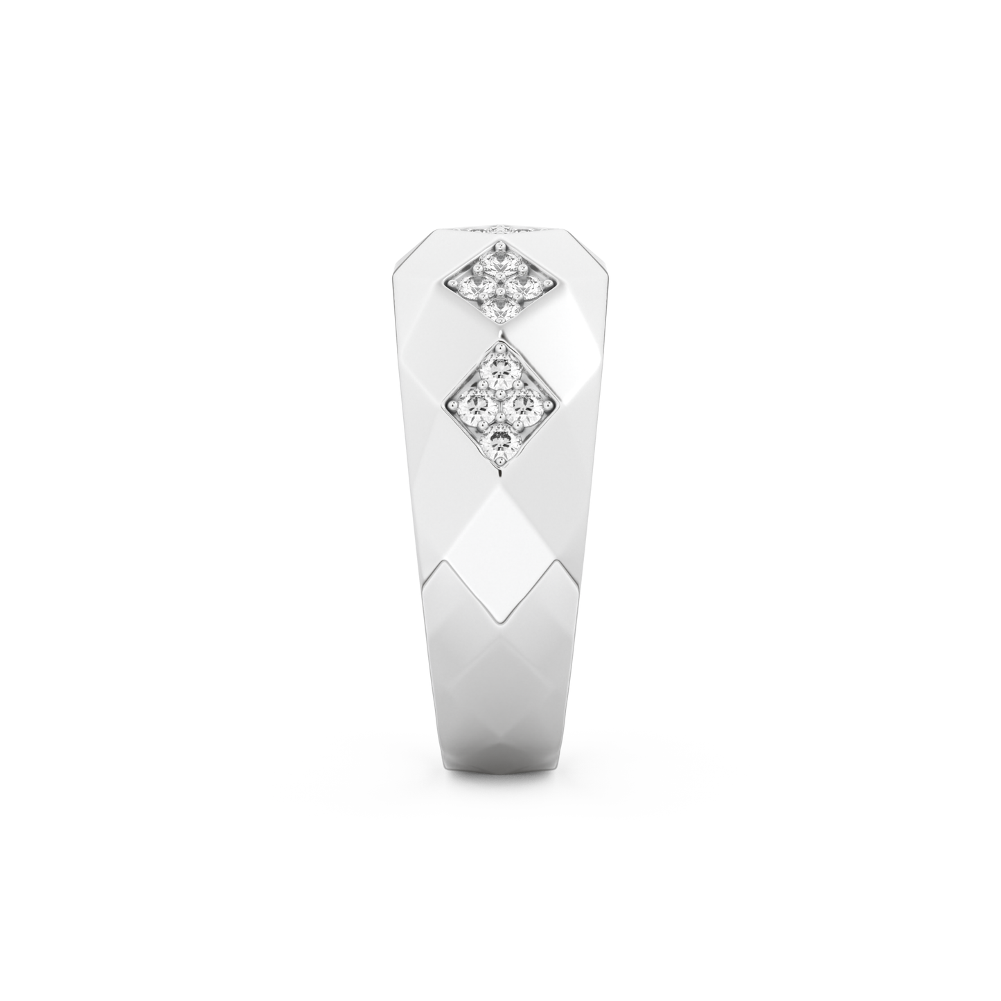 Multi Stones Setting Wedding Band with 0.231 TCW Round Cut Moissanite – Yellow, White, or Rose Gold