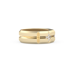 Three Stones Style Wedding Band with 0.71 CT Princess Cut Moissanite – Yellow, White, or Rose Gold