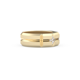 Three Stones Style Wedding Band with 0.71 CT Princess Cut Moissanite – Yellow, White, or Rose Gold