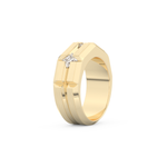 Three Stones Style Wedding Band with 0.71 CT Princess Cut Moissanite – Yellow, White, or Rose Gold