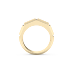 Three Stones Style Wedding Band with 0.71 CT Princess Cut Moissanite – Yellow, White, or Rose Gold