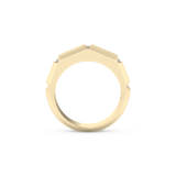 Three Stones Style Wedding Band with 0.71 CT Princess Cut Moissanite – Yellow, White, or Rose Gold