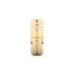 Three Stones Style Wedding Band with 0.71 CT Princess Cut Moissanite – Yellow, White, or Rose Gold