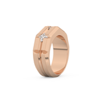 Three Stones Style Wedding Band with 0.71 CT Princess Cut Moissanite – Yellow, White, or Rose Gold