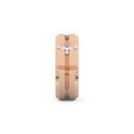 Three Stones Style Wedding Band with 0.71 CT Princess Cut Moissanite – Yellow, White, or Rose Gold