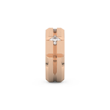 Three Stones Style Wedding Band with 0.71 CT Princess Cut Moissanite – Yellow, White, or Rose Gold