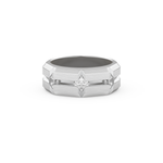 Three Stones Style Wedding Band with 0.71 CT Princess Cut Moissanite – Yellow, White, or Rose Gold