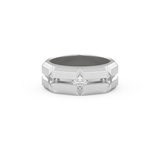 Three Stones Style Wedding Band with 0.71 CT Princess Cut Moissanite – Yellow, White, or Rose Gold