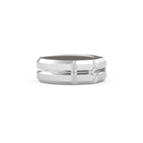 Three Stones Style Wedding Band with 0.71 CT Princess Cut Moissanite – Yellow, White, or Rose Gold