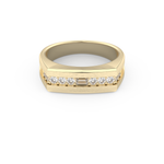 Flush Setting Wedding Band with 0.28 CT Round Cut Moissanite – Yellow, White, or Rose Gold