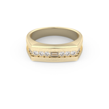 Flush Setting Wedding Band with 0.28 CT Round Cut Moissanite – Yellow, White, or Rose Gold