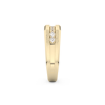 Flush Setting Wedding Band with 0.28 CT Round Cut Moissanite – Yellow, White, or Rose Gold