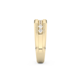 Flush Setting Wedding Band with 0.28 CT Round Cut Moissanite – Yellow, White, or Rose Gold