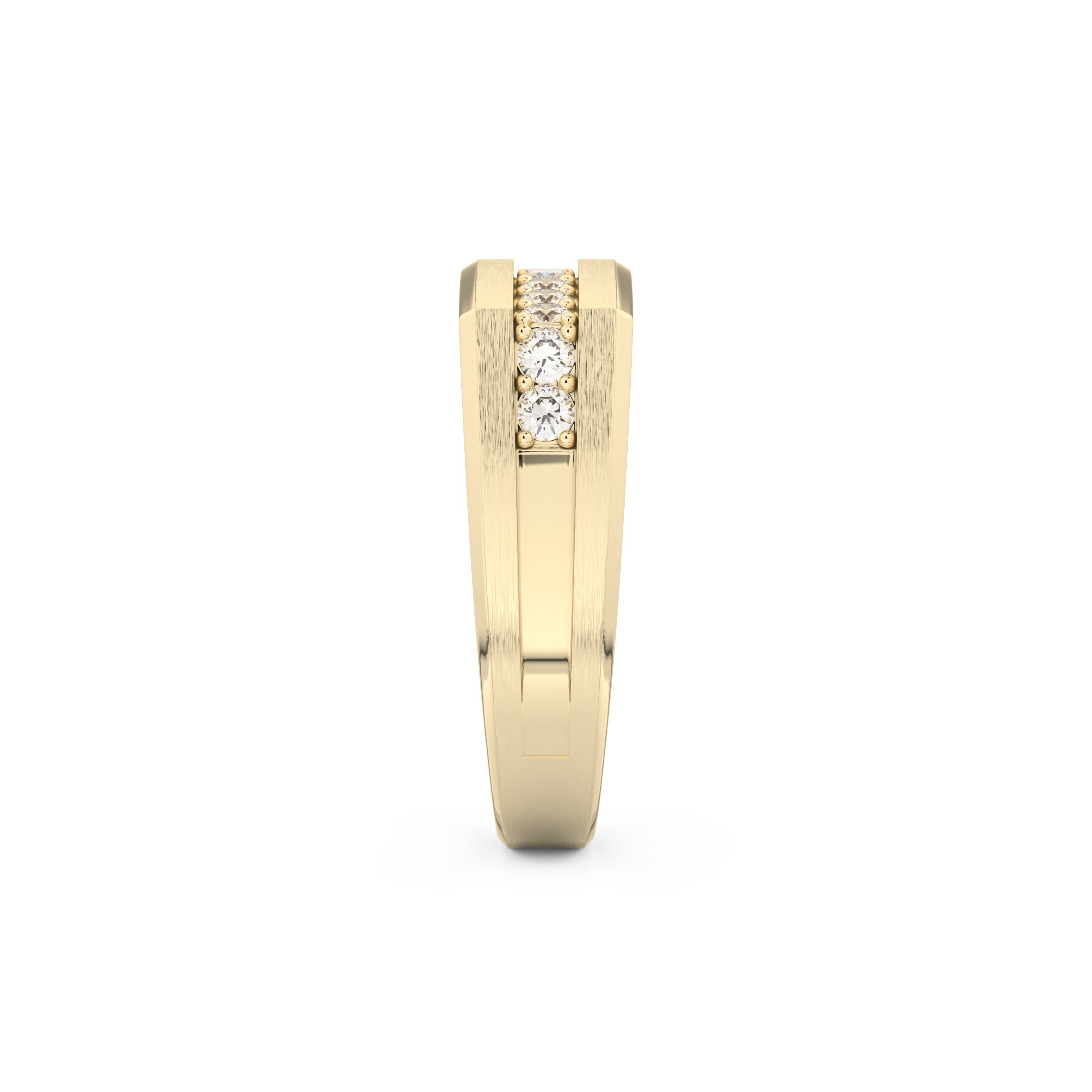 Flush Setting Wedding Band with 0.28 CT Round Cut Moissanite – Yellow, White, or Rose Gold