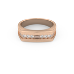 Flush Setting Wedding Band with 0.28 CT Round Cut Moissanite – Yellow, White, or Rose Gold