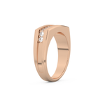 Flush Setting Wedding Band with 0.28 CT Round Cut Moissanite – Yellow, White, or Rose Gold