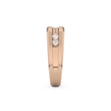 Flush Setting Wedding Band with 0.28 CT Round Cut Moissanite – Yellow, White, or Rose Gold