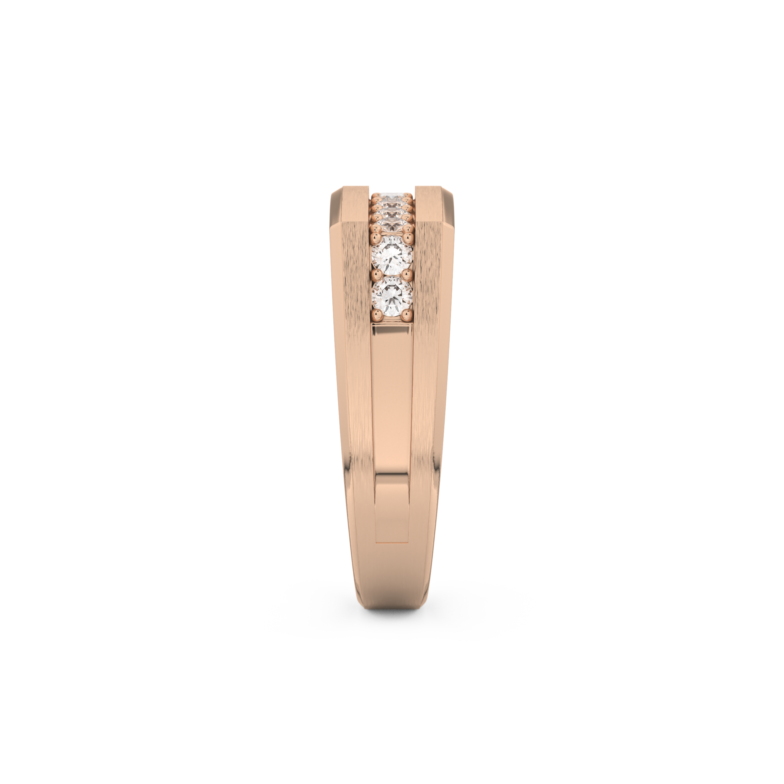 Flush Setting Wedding Band with 0.28 CT Round Cut Moissanite – Yellow, White, or Rose Gold