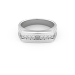 Flush Setting Wedding Band with 0.28 CT Round Cut Moissanite – Yellow, White, or Rose Gold