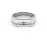 Flush Setting Wedding Band with 0.28 CT Round Cut Moissanite – Yellow, White, or Rose Gold