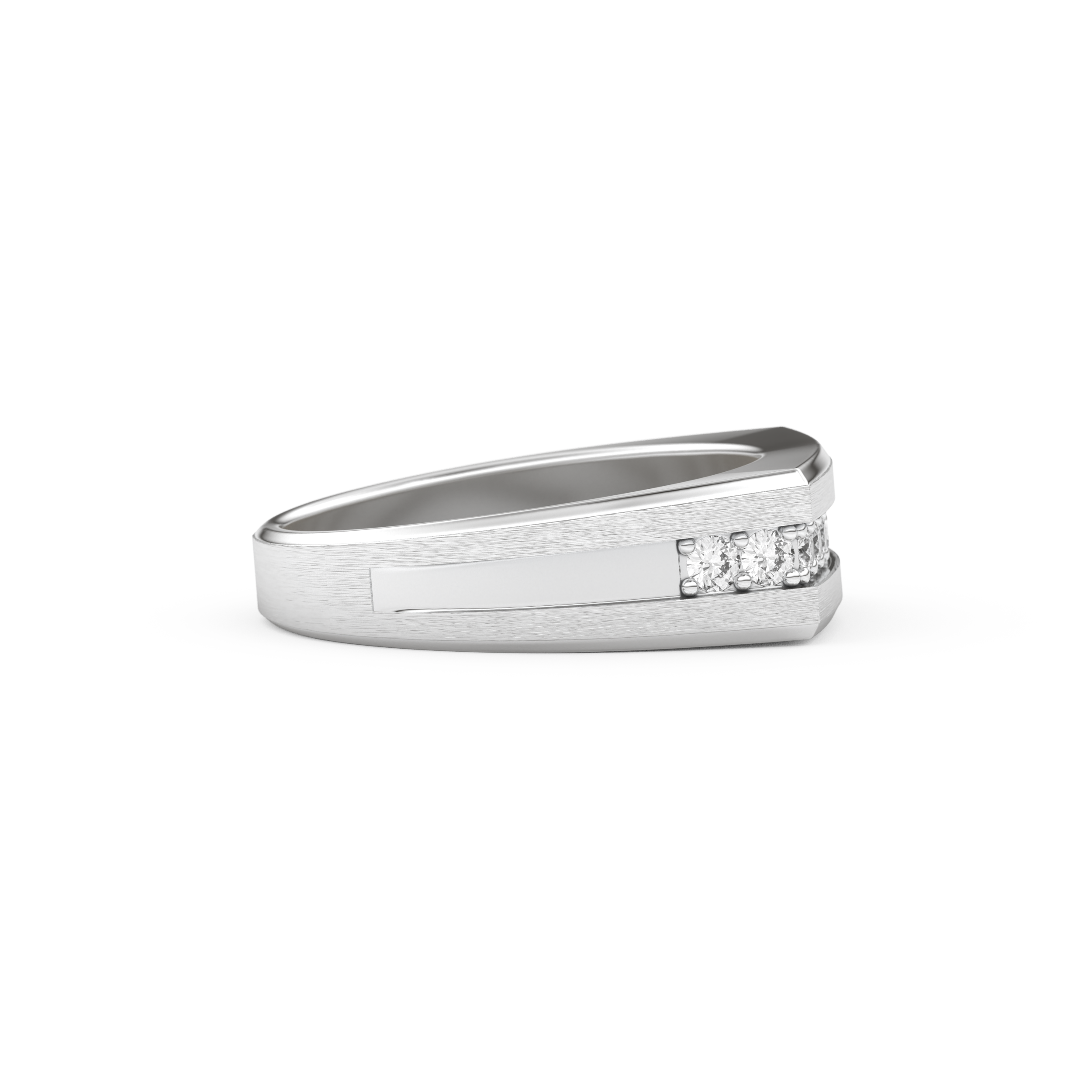 Flush Setting Wedding Band with 0.28 CT Round Cut Moissanite – Yellow, White, or Rose Gold