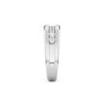 Flush Setting Wedding Band with 0.28 CT Round Cut Moissanite – Yellow, White, or Rose Gold