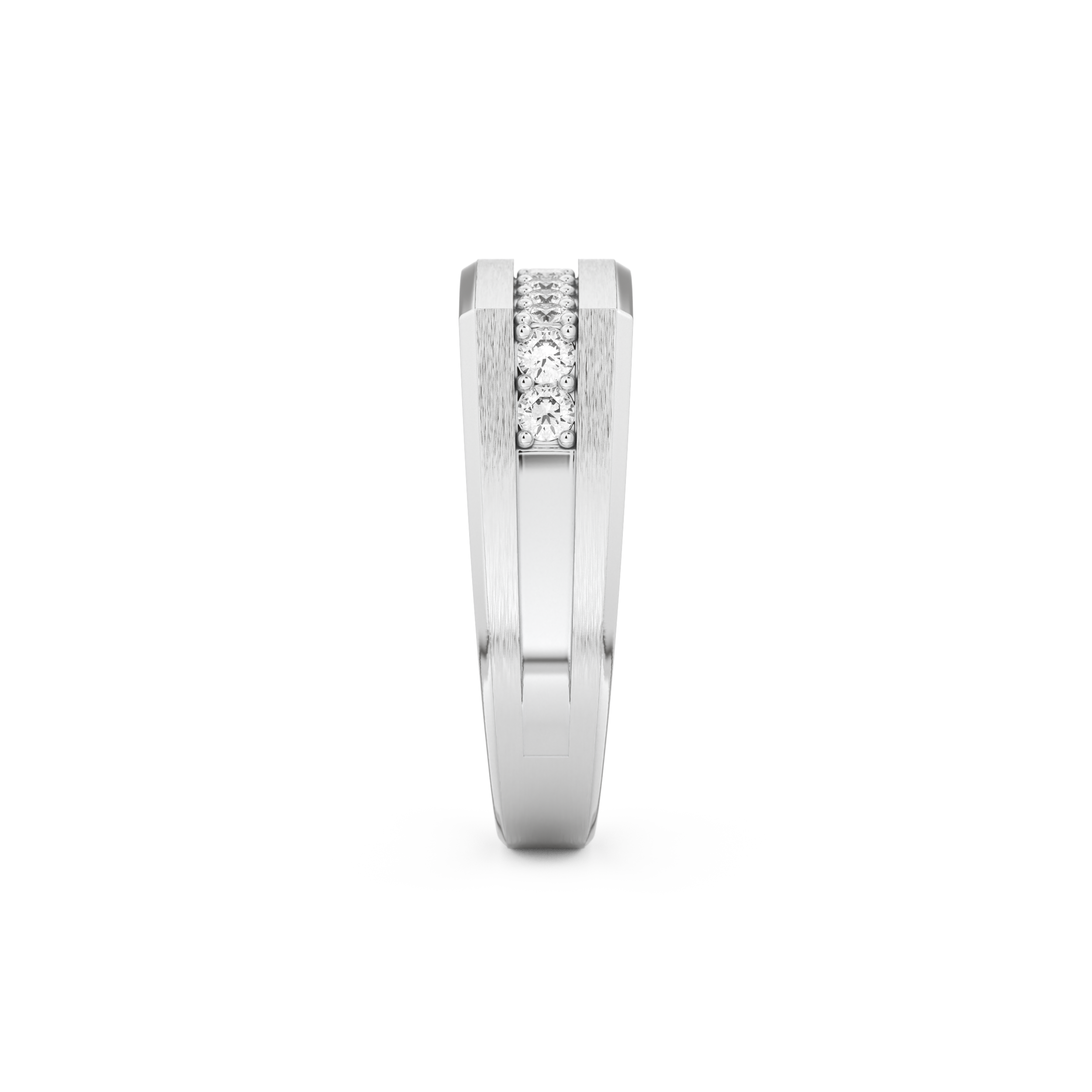 Flush Setting Wedding Band with 0.28 CT Round Cut Moissanite – Yellow, White, or Rose Gold