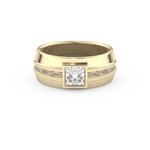 Elongated Princess Cut 0.78 Carat Moissanite Ring – Pave Setting in Gold