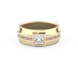 Elongated Princess Cut 0.78 Carat Moissanite Ring – Pave Setting in Gold