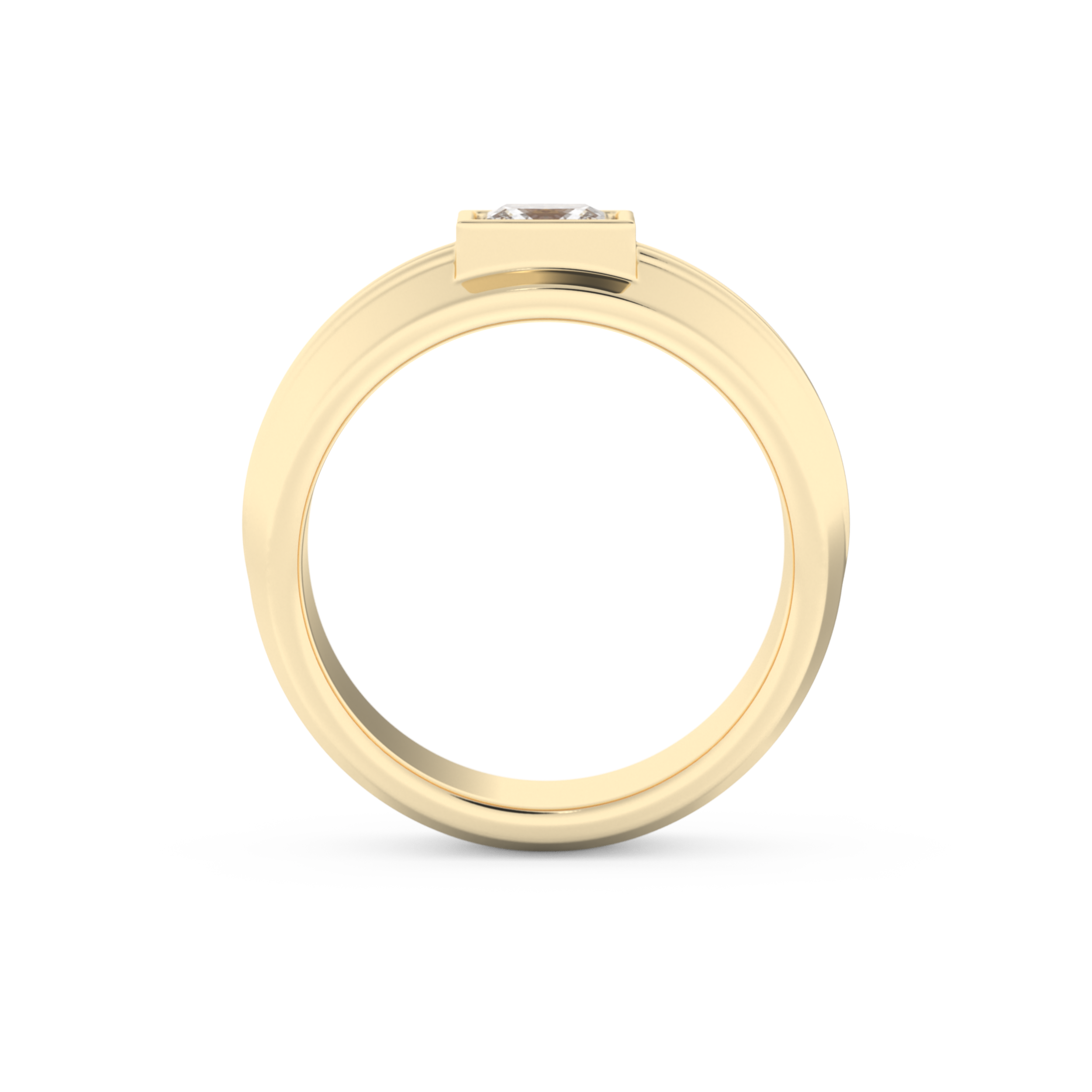 Elongated Princess Cut 0.78 Carat Moissanite Ring – Pave Setting in Gold