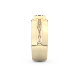 Elongated Princess Cut 0.78 Carat Moissanite Ring – Pave Setting in Gold