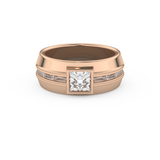 Elongated Princess Cut 0.78 Carat Moissanite Ring – Pave Setting in Gold
