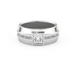 Elongated Princess Cut 0.78 Carat Moissanite Ring – Pave Setting in Gold