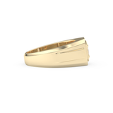 Signet Setting Wedding Band with 0.5 CT Princess Cut Moissanite – Yellow, White, or Rose Gold