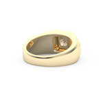 Signet Setting Wedding Band with 0.5 CT Princess Cut Moissanite – Yellow, White, or Rose Gold