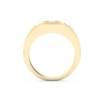 Signet Setting Wedding Band with 0.5 CT Princess Cut Moissanite – Yellow, White, or Rose Gold