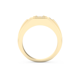 Signet Setting Wedding Band with 0.5 CT Princess Cut Moissanite – Yellow, White, or Rose Gold