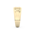 Signet Setting Wedding Band with 0.5 CT Princess Cut Moissanite – Yellow, White, or Rose Gold