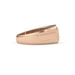 Signet Setting Wedding Band with 0.5 CT Princess Cut Moissanite – Yellow, White, or Rose Gold
