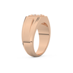 Signet Setting Wedding Band with 0.5 CT Princess Cut Moissanite – Yellow, White, or Rose Gold