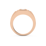 Signet Setting Wedding Band with 0.5 CT Princess Cut Moissanite – Yellow, White, or Rose Gold