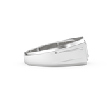 Signet Setting Wedding Band with 0.5 CT Princess Cut Moissanite – Yellow, White, or Rose Gold