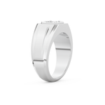 Signet Setting Wedding Band with 0.5 CT Princess Cut Moissanite – Yellow, White, or Rose Gold