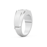Signet Setting Wedding Band with 0.5 CT Princess Cut Moissanite – Yellow, White, or Rose Gold