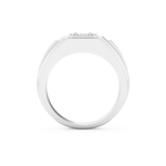 Signet Setting Wedding Band with 0.5 CT Princess Cut Moissanite – Yellow, White, or Rose Gold