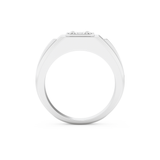 Signet Setting Wedding Band with 0.5 CT Princess Cut Moissanite – Yellow, White, or Rose Gold