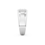 Signet Setting Wedding Band with 0.5 CT Princess Cut Moissanite – Yellow, White, or Rose Gold