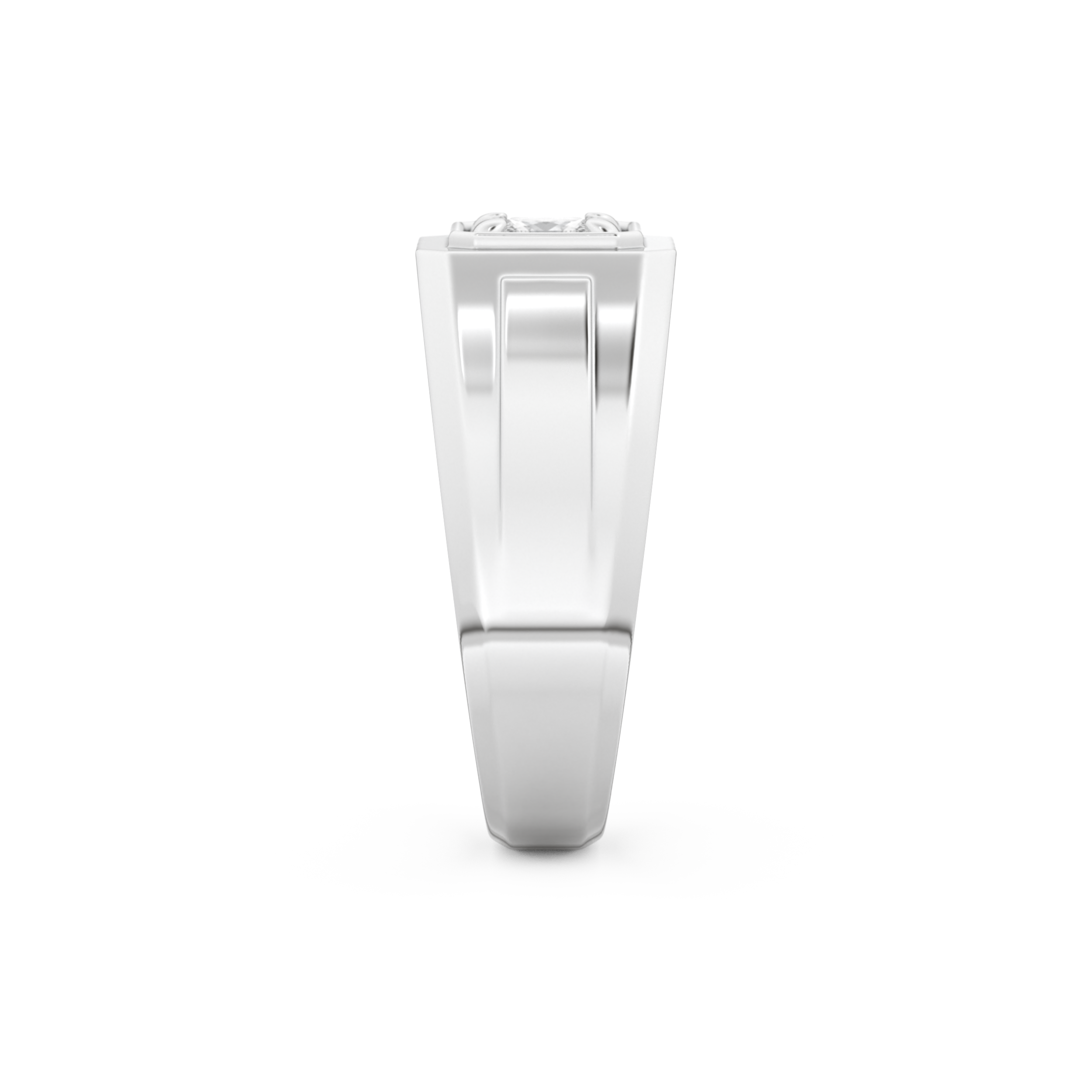 Signet Setting Wedding Band with 0.5 CT Princess Cut Moissanite – Yellow, White, or Rose Gold